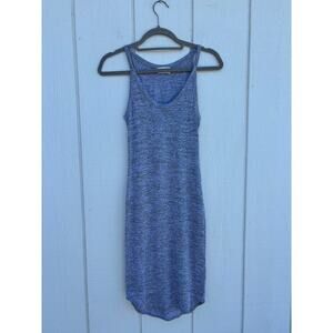 Wilfred Free Gray Knit Midi Dress, V Neck, Soft,‎ Sz S